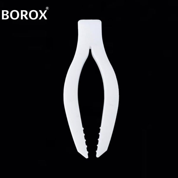 Borox Penset 25 cm Teflon - Düz Uçlu İçi Tırtıklı - Laboratuvar PTFE Cımbız
