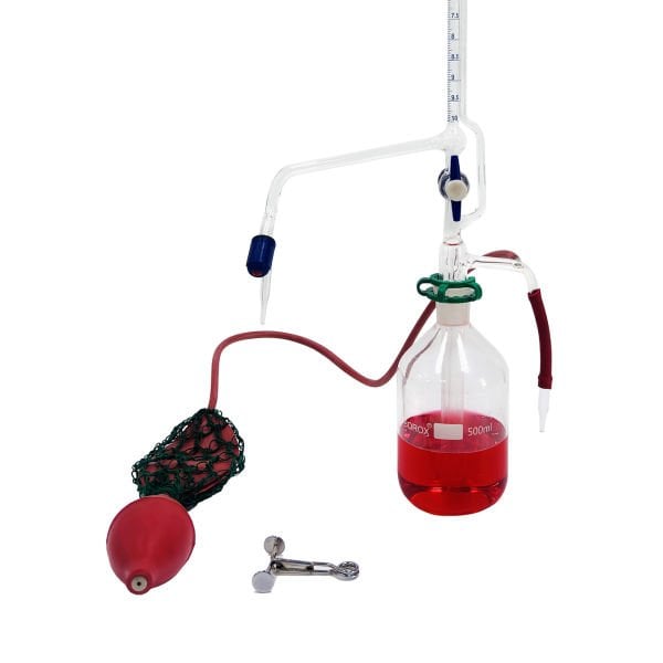 Borox Otomatik Büret 10 ml 0.05 ml Teflon Musluk - Class A Sertifikalı - PTFE Ara Musluklu