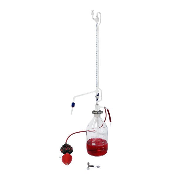 Borox Otomatik Büret 25 ml 0.10 ml Teflon Musluk - Class A Sertifikalı - PTFE Ara Musluklu