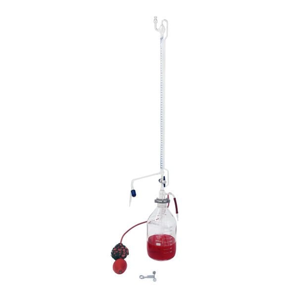 Borox Otomatik Büret 50 ml 0.10 ml Teflon Musluk - Class A Sertifikalı - PTFE Ara Musluklu