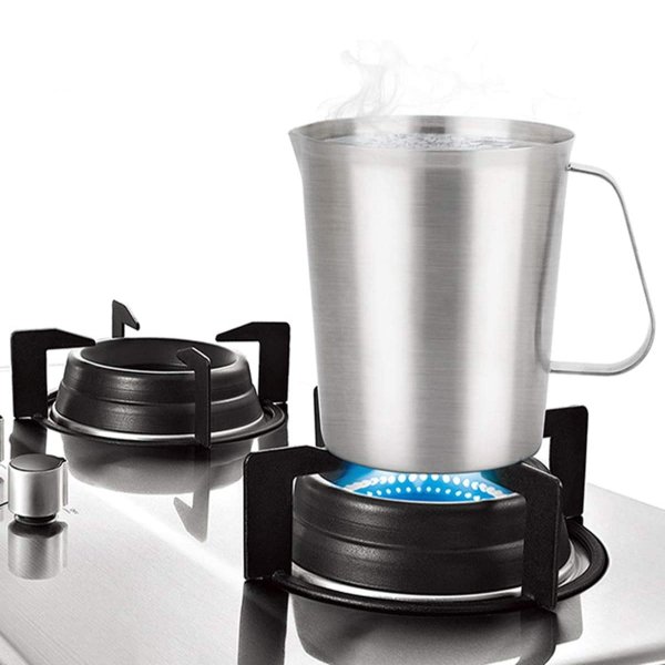 Borox Kulplu Paslanmaz Çelik Beher 500 1000 1500ml - 3lü Set