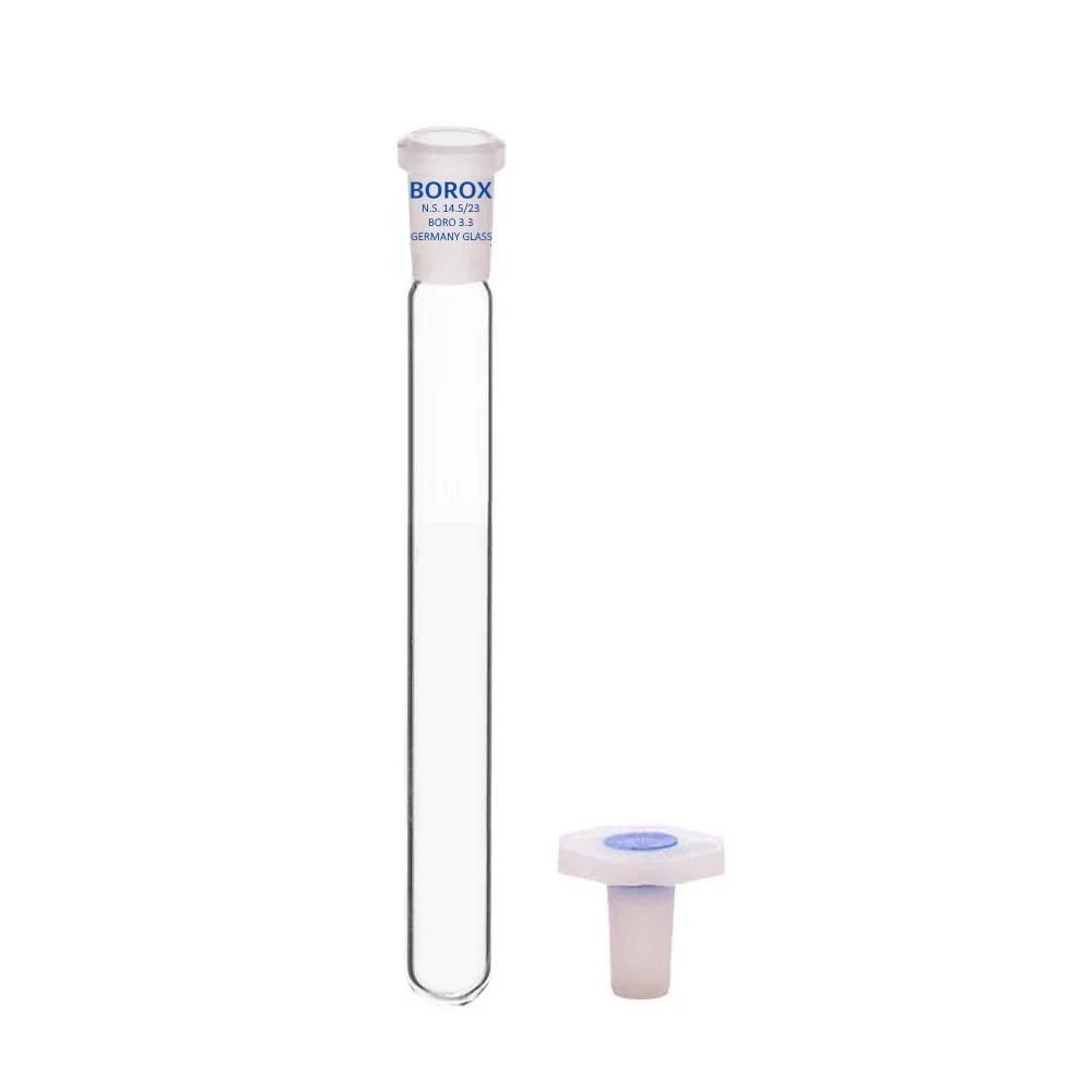 Borox Cam Deney Tüpü Kapaklı 25ml - Test Tüpü 14/23 Şilifli PP Tıpalı