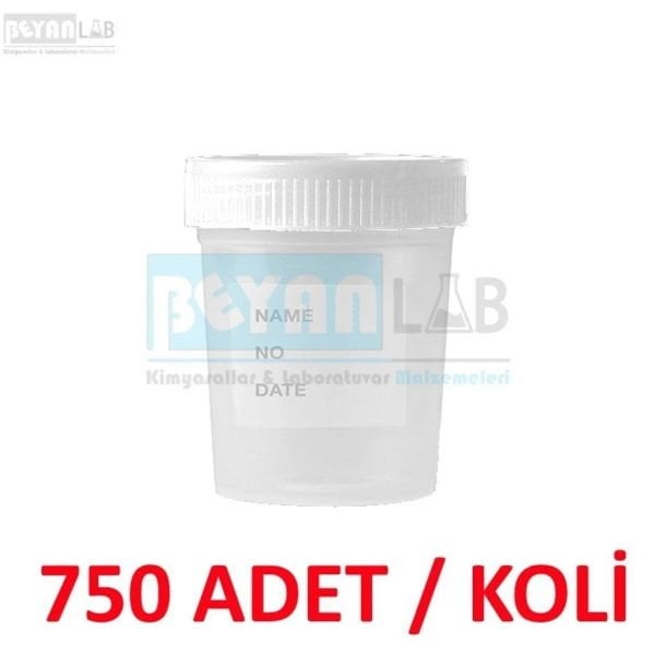 İdrar Numune Kabı 100ml - Plastik Nonsteril Şişe 750 Adet