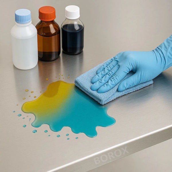 Borox Paslanmaz Çelik Laboratuvar Masası 260x80x85mm - Büyük Deney Masası - Çalışma Tezgahı
