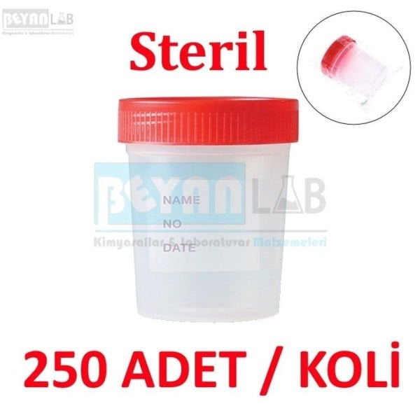 İdrar Numune Kabı 100ml - Aseptik Steril Beher 250 Adet