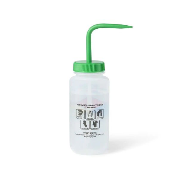 Borox Piset 500 ml - LDPE Yıkama Şişesi - Metanol Piseti - Yüzey Baskılı - Yeşil Kapaklı - Geniş Boyunlu