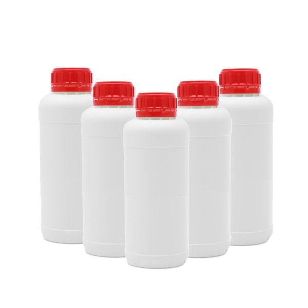 Borox Plastik Yuvarlak Şişe 500ml - Kırmızı Kapaklı 5 Adet