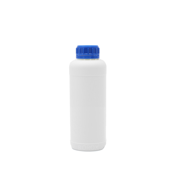 Borox Plastik Yuvarlak Şişe 1000 ml - Mavi Kapaklı 50 Adet