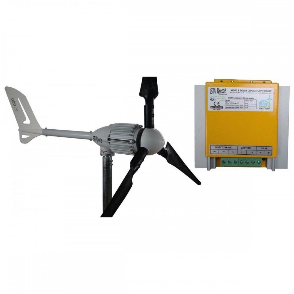 Set İ-1000W 24V Rüzgar Türbini + Hibrit Şarj Kontrol Cihazı
