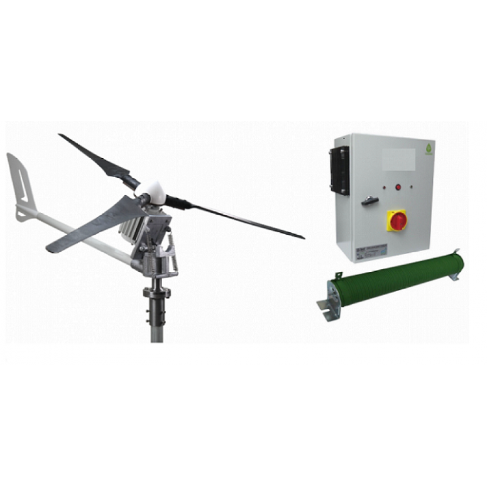 Set İ-1500W 24V Windsafe Korumalı Rüzgar Türbini + Hibrit Şarj Kontrol Cihazı