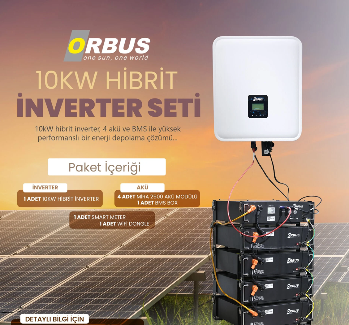 10KW HİBRİT İNVERTER+AKÜ SETİ