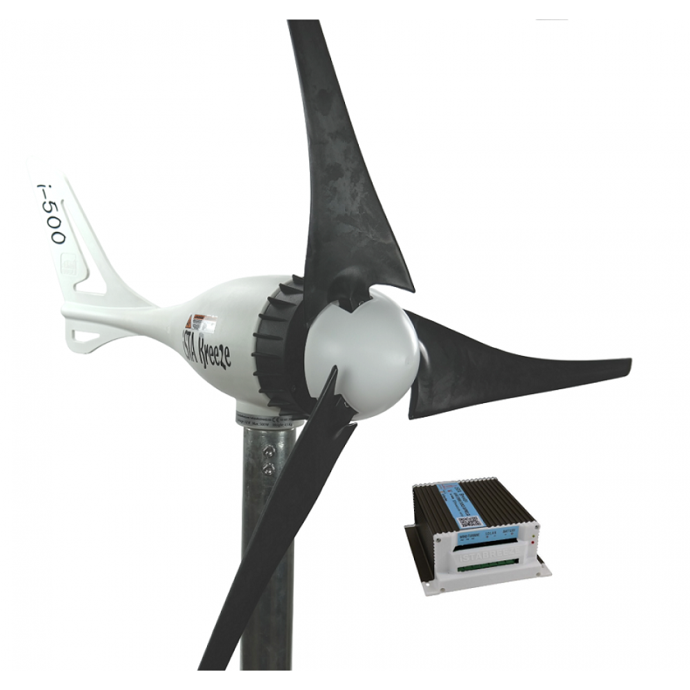 Set İ-500 12 v Rüzgar Türbini + Hibrit Şarj Kontrol Cihazı(Kopya)