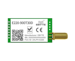 E220-900T30D , 868MHz LoRa Modül, LLCC68, 30dBm, 10km, UART, DIP