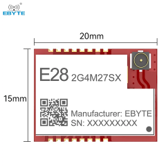 E28-2G4M27SX , 2.4GHz RF transceiver, SX1281, 27dBm, 8km, SPI, SMD