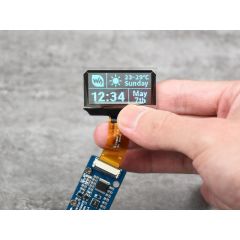 1.51inch Transparent OLED, 128×64 Resolution, SPI/I2C Interfaces, light blue color display