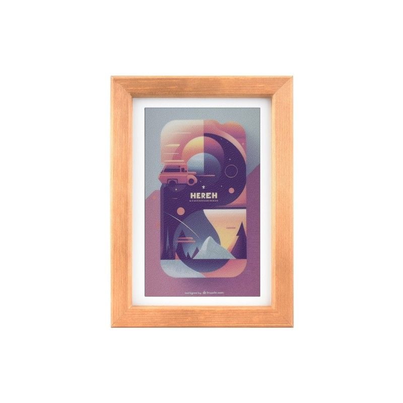 7.3inch ACeP 7-Color E-Paper with Solid Wood Photo Frame, Ultra-long Standby, 800 × 480 Resolution, Batteries Optional