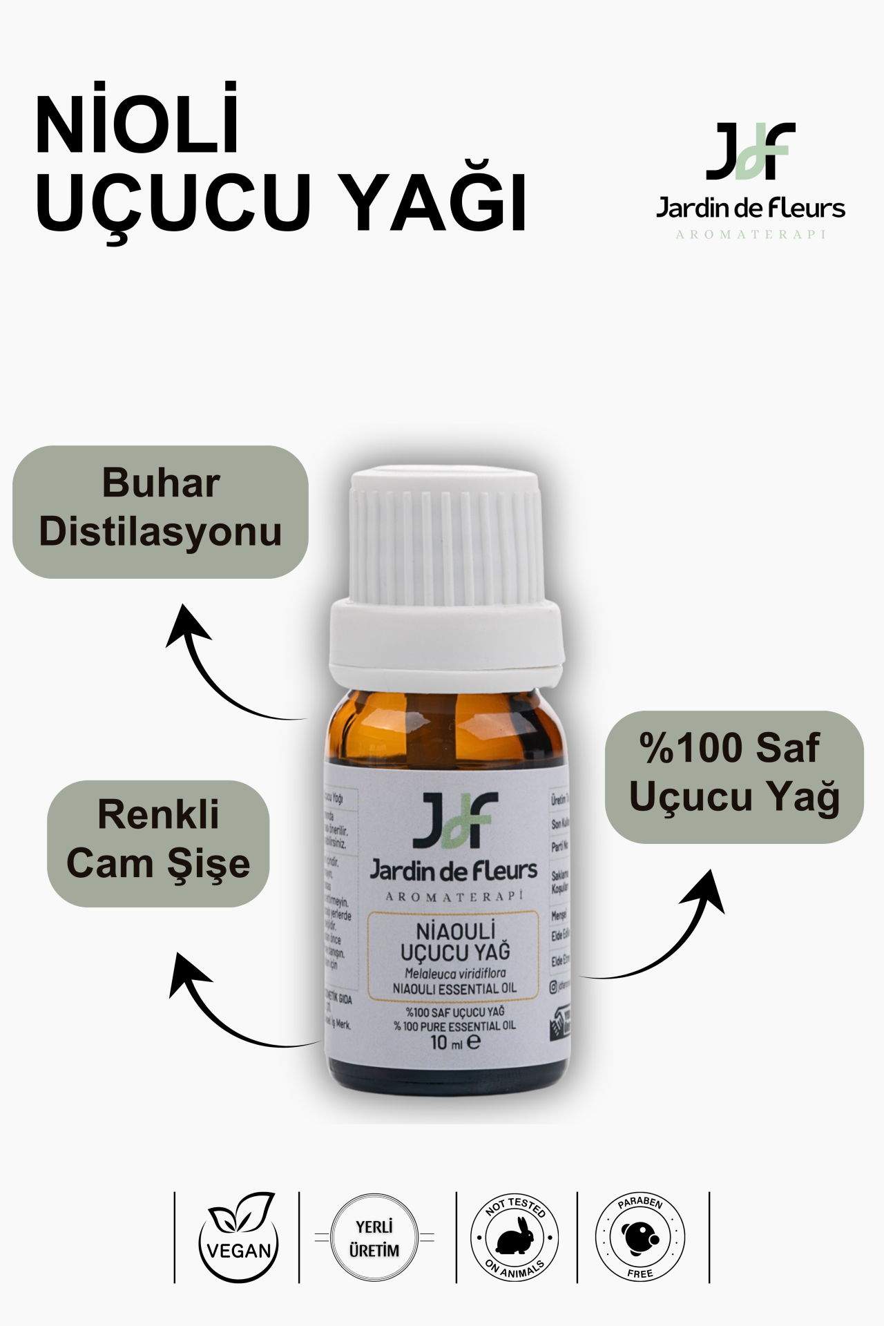 JdF Aromaterapi Nioli (Niaouli) Uçucu Yağı 10 ml - %100 Saf