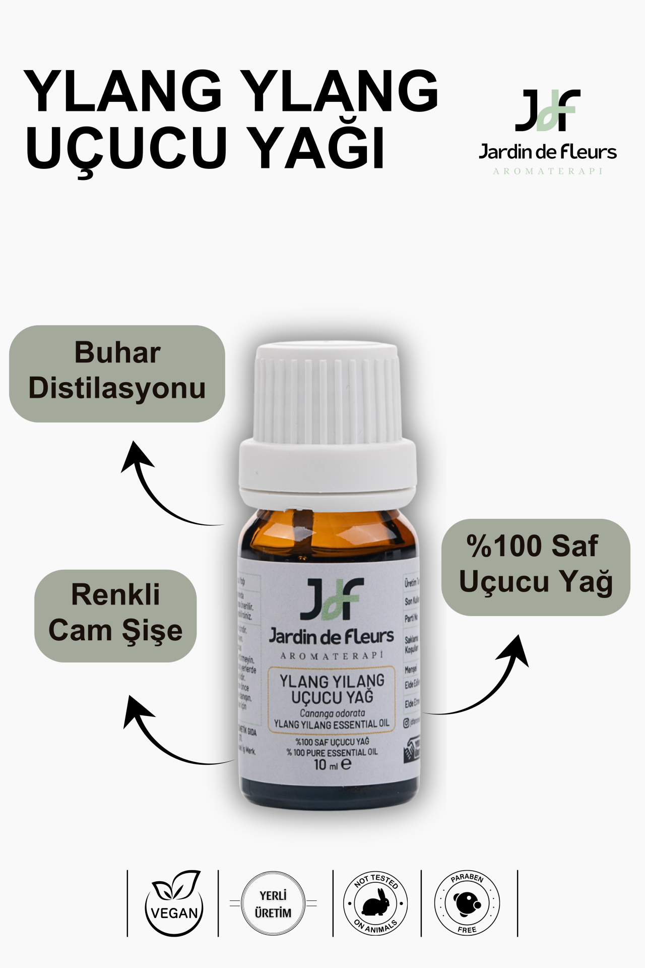 JdF Aromaterapi Ylang Ylang Uçucu Yağı 10 ml - %100 Saf