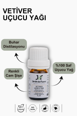 JdF Aromaterpi Vetiver Uçucu Yağı 5 ml - %100 Saf Aromaterapi Yağı