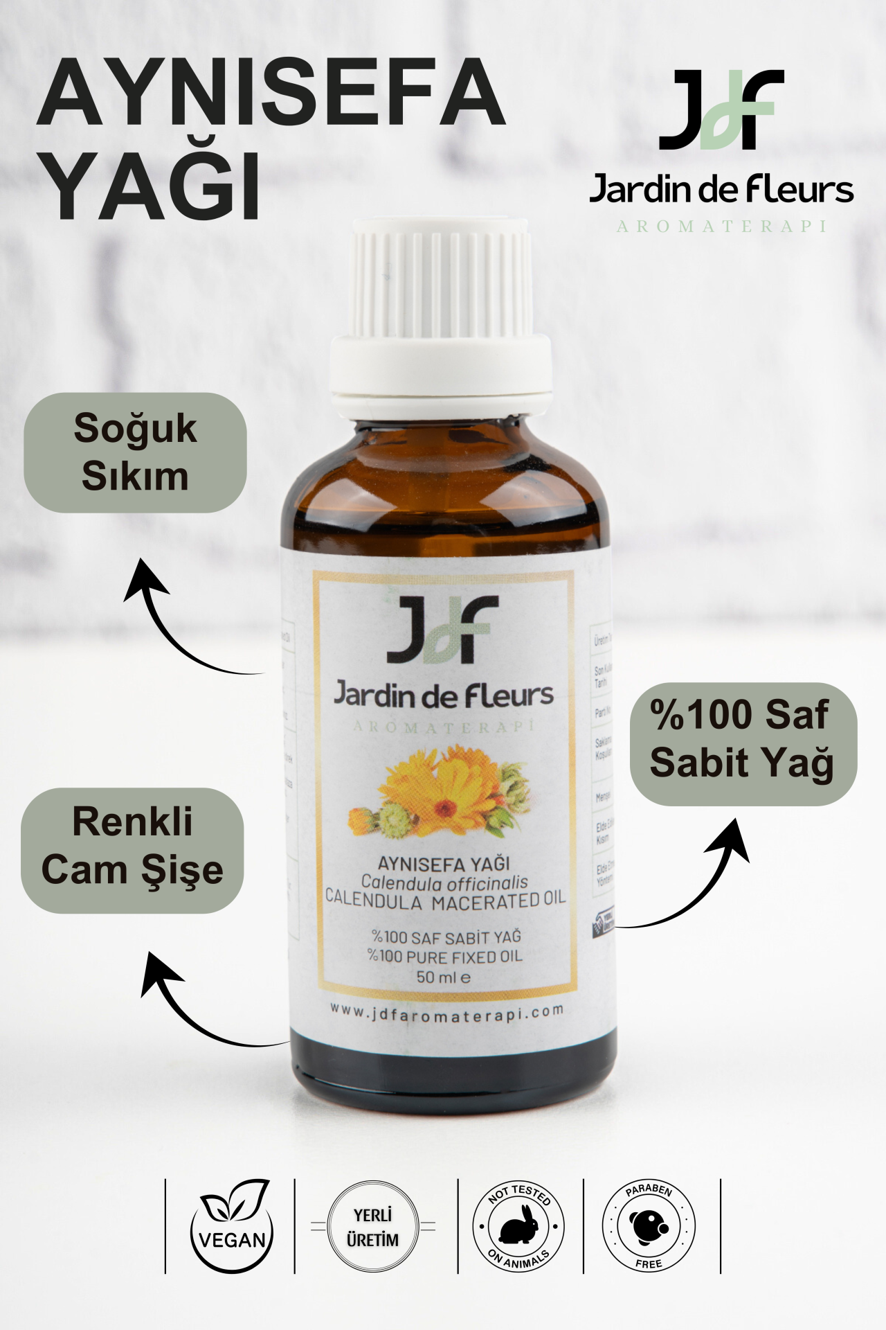 JdF Aromaterapi Aynısefa Yağı (Calendula) 50 ml - %100 Saf