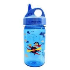 Nalgene 12oz Grip-n Gulp Kids Blue Airplane Tritan