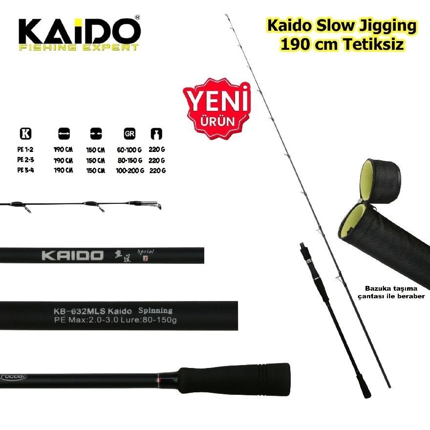 Kaido Kb-632 Mls Slow Jig  Kamışı  1,90M 100-200 Gr Pe3-4 Tetikli