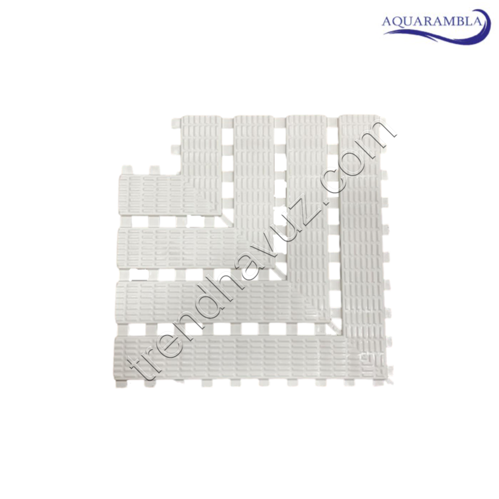 Aquarambla Ekonomik Pötikare Desen 250mm Blok Havuz Izgara 90° Köşe Parçası