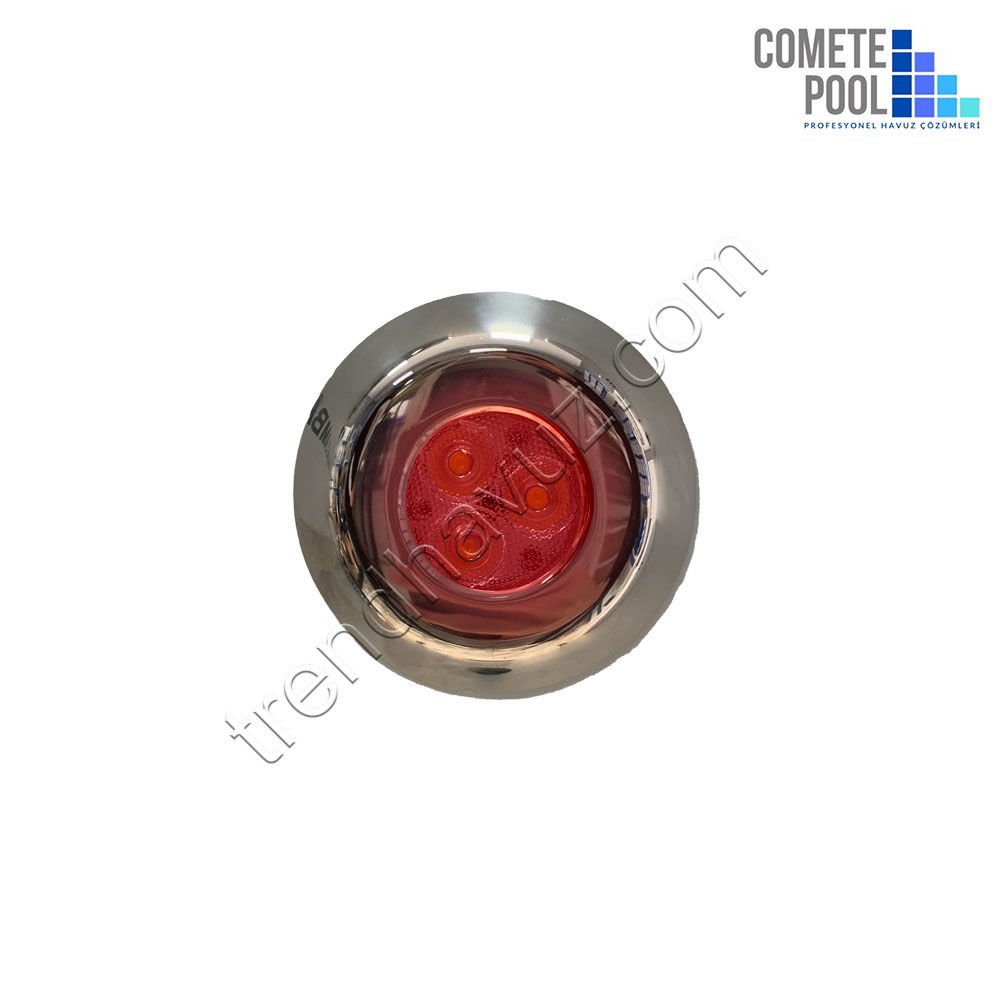Komple Paslanmaz Boru Tip 3 Power Ledli Kırmızı Havuz Lambası - 3W