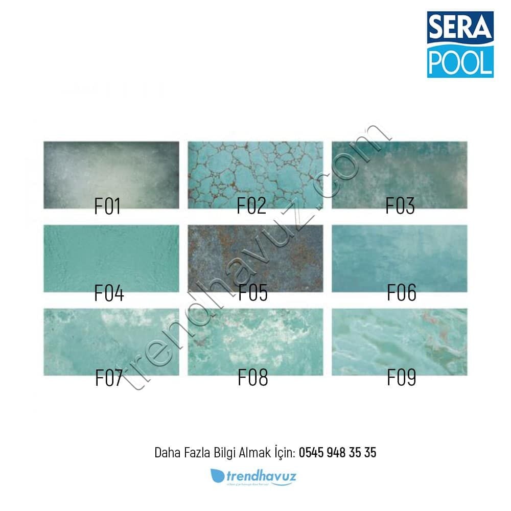 Serapool Firuze Mix Doğal Porselen (1 m² - 33x66 cm)