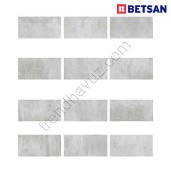 Betsan Vision Luca Grey Doğal Porselen Karo (1 m² - 33x66.5 cm)