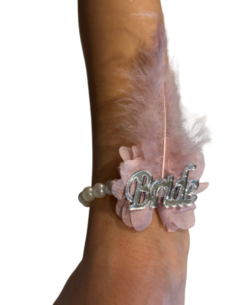 Conjunto de pulseras rosa perla para despedida de soltera: paquete de 10 accesorios para novia y equipo de novia