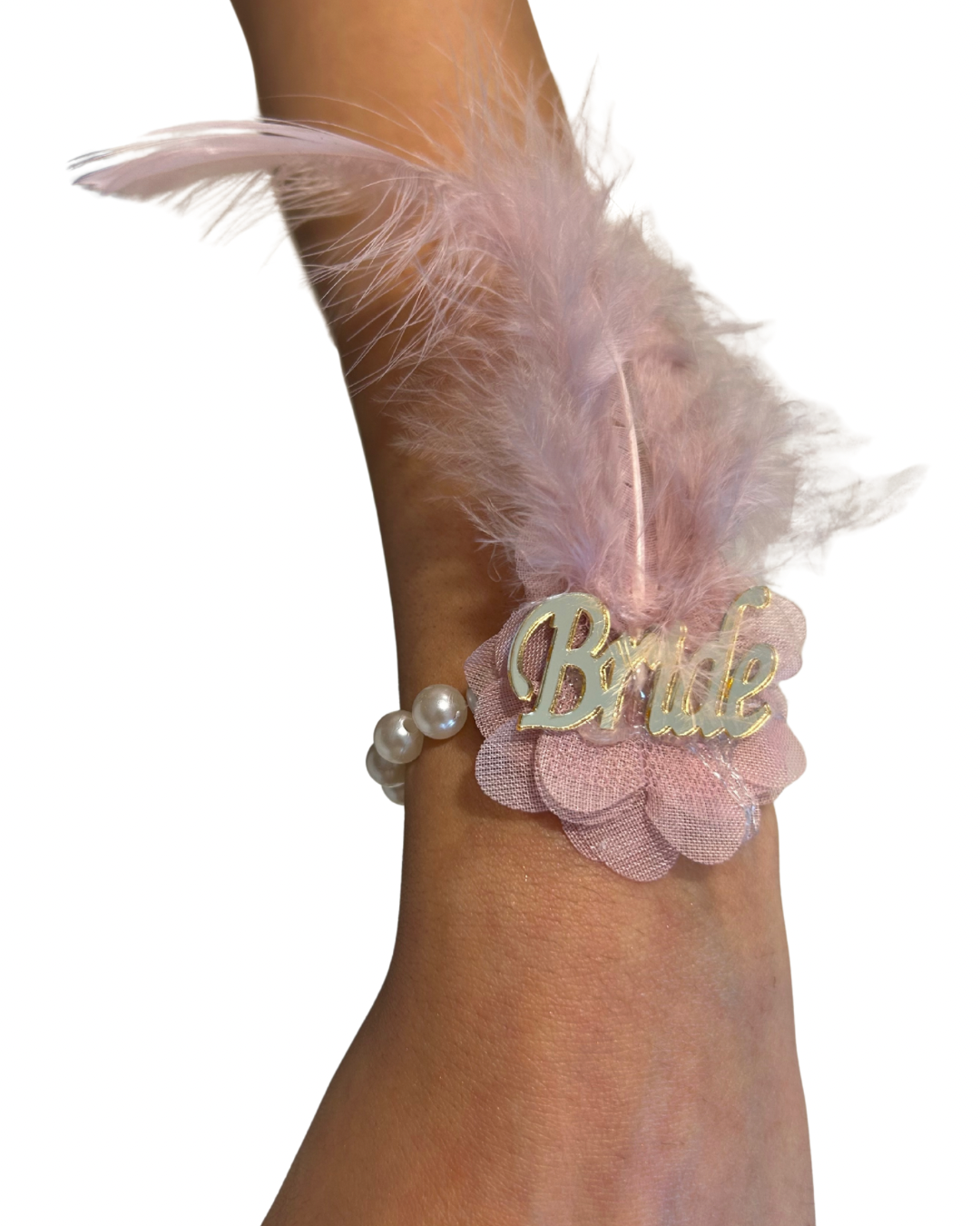 Conjunto de pulseras rosa perla para despedida de soltera: paquete de 10 accesorios para novia y equipo de novia