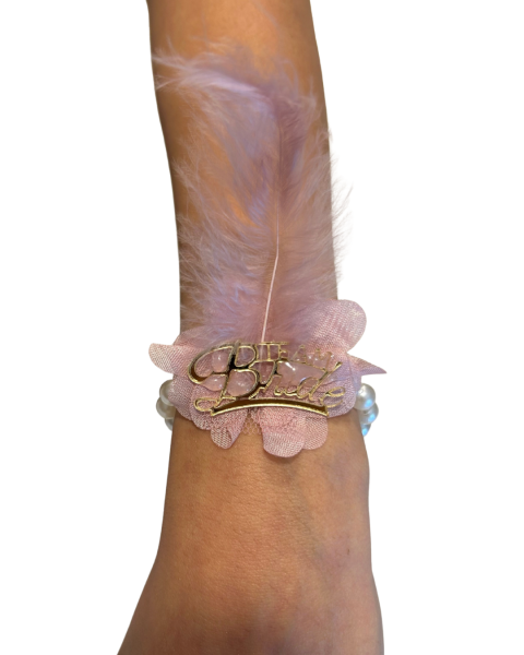 Conjunto de pulseras rosa perla para despedida de soltera: paquete de 10 accesorios para novia y equipo de novia