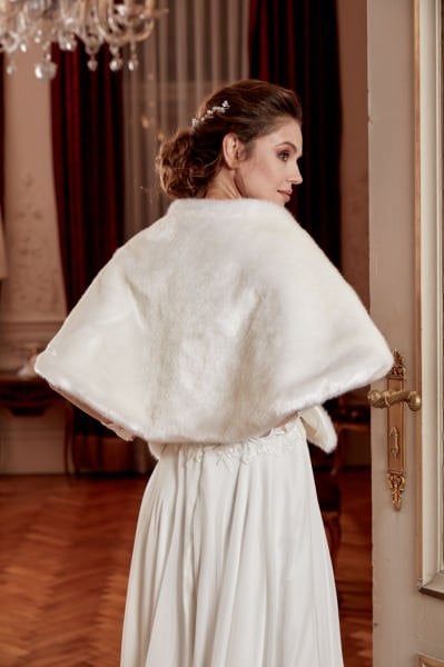 Ivory Fur Bolero Etol