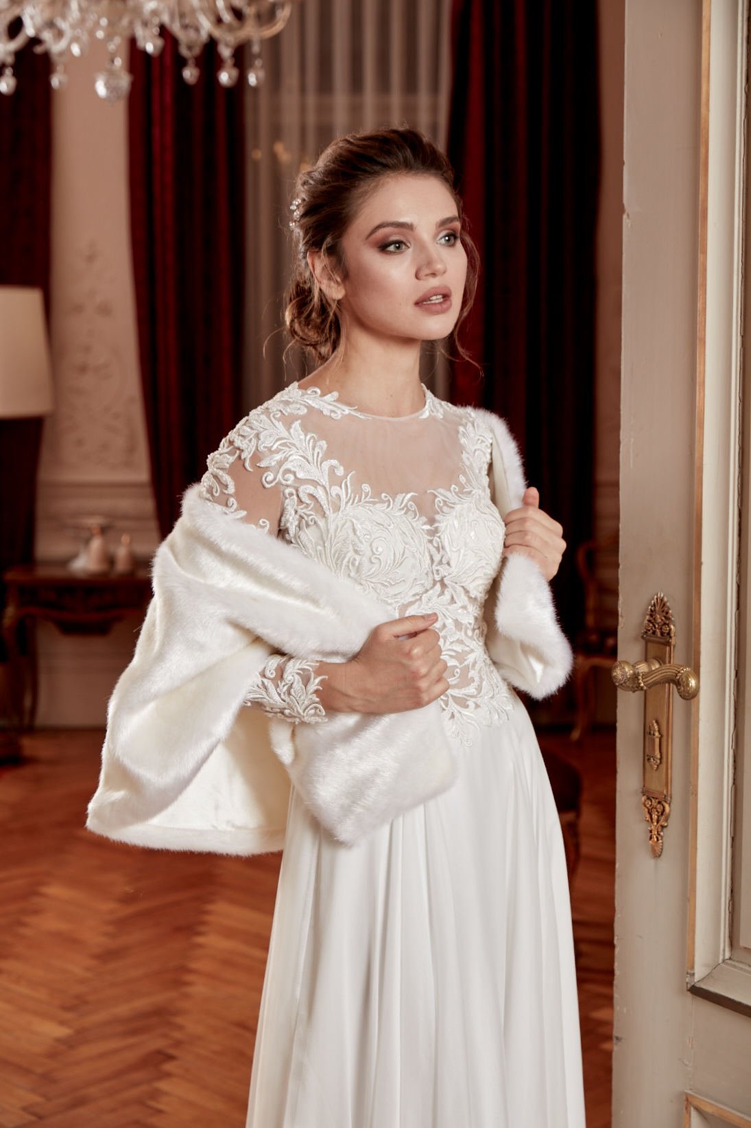 Ivory Fur Bolero Etol