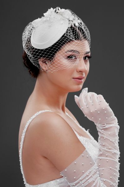 Gelin Kepi Nikah Şapkası Vualet EKRU ST661