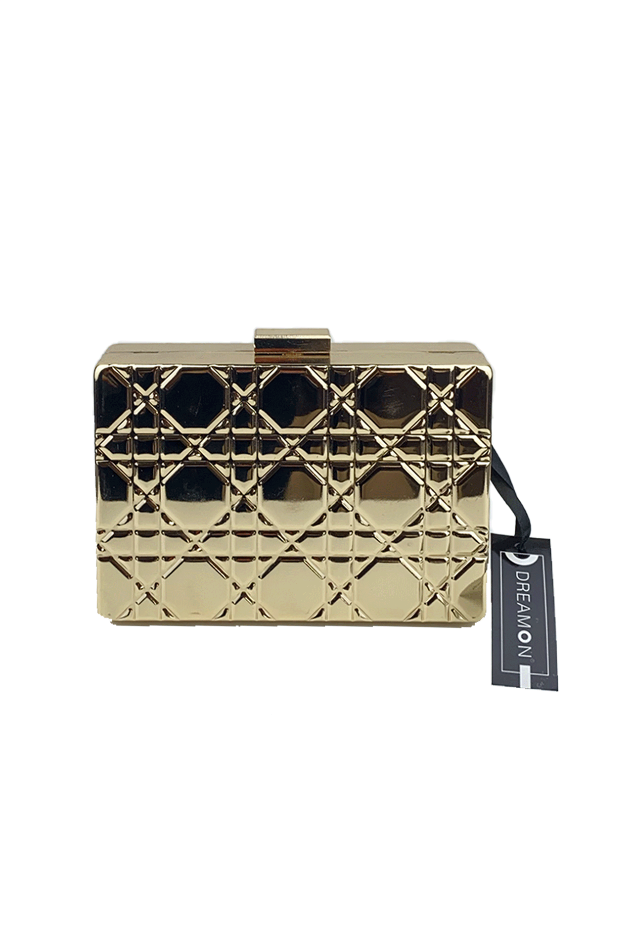 Gold Metal Portfolio Evening Dress Bag