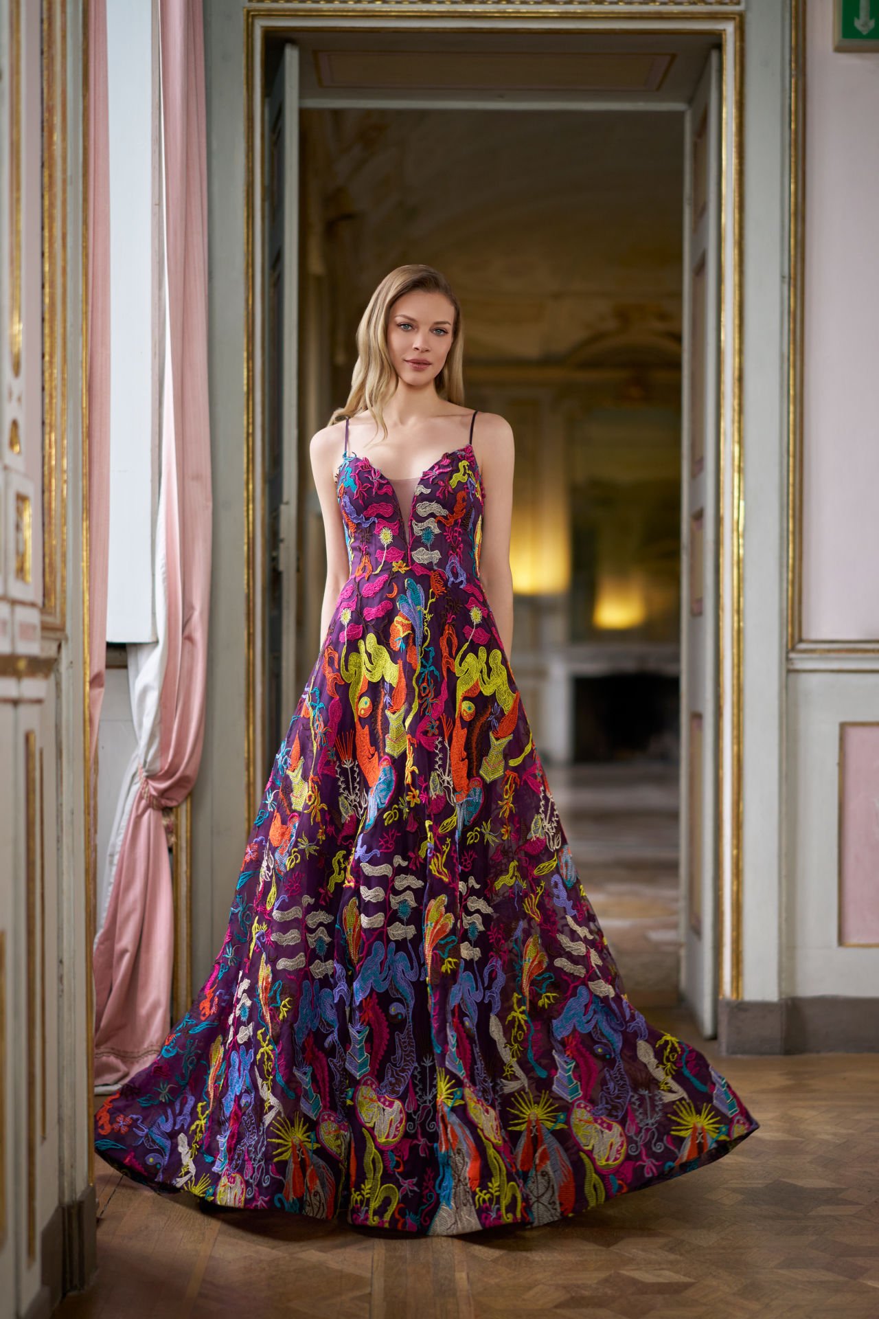 Elegant Strapless A-Line Vintage Long Party Dress Formal Evening Dress, DP4502