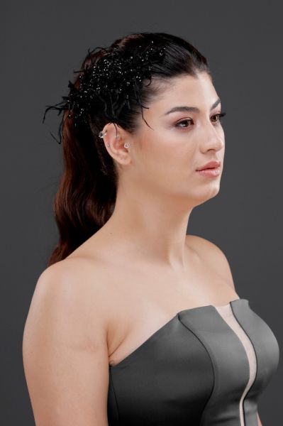 CRYSTAL BEADED BRIDAL WEDDING HENNA ENGAGEMENT WEDDING CROWN BLACK ST751