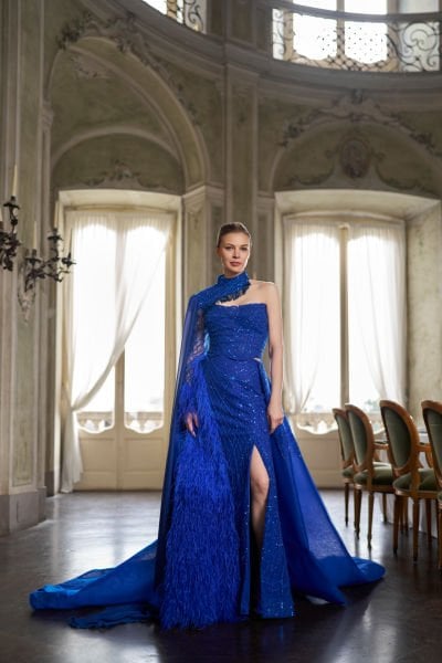 One-sleeved, Neck Cape, Two-piece, Corset and Skirt, Frock Coat, Multi-piece Slit Evening Dress Model