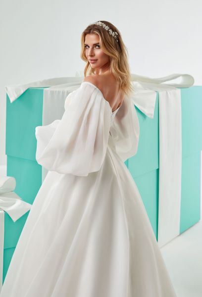 Balon Kollu Helen Gelinlik Modeli