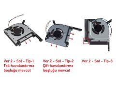 Asus FX505D, FX505G Uyumlu Notebook Fan - Ver.2 - Sol TİP-1