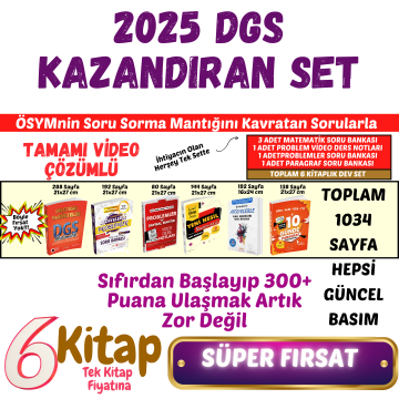 2025 DGS KAZANDIRAN SET MATEMATİK+PROBLEMLER+PARAGRAF SETİ- ATC YAYINLARI