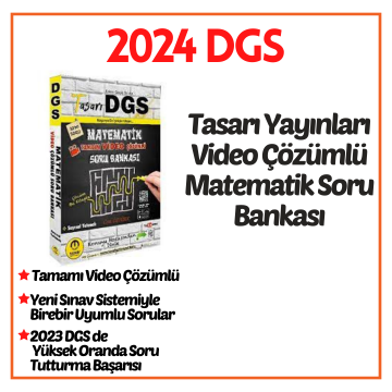 Dgs Matematik VİDEO Çözümlü Soru Bankası- TASARI YAYINLARI