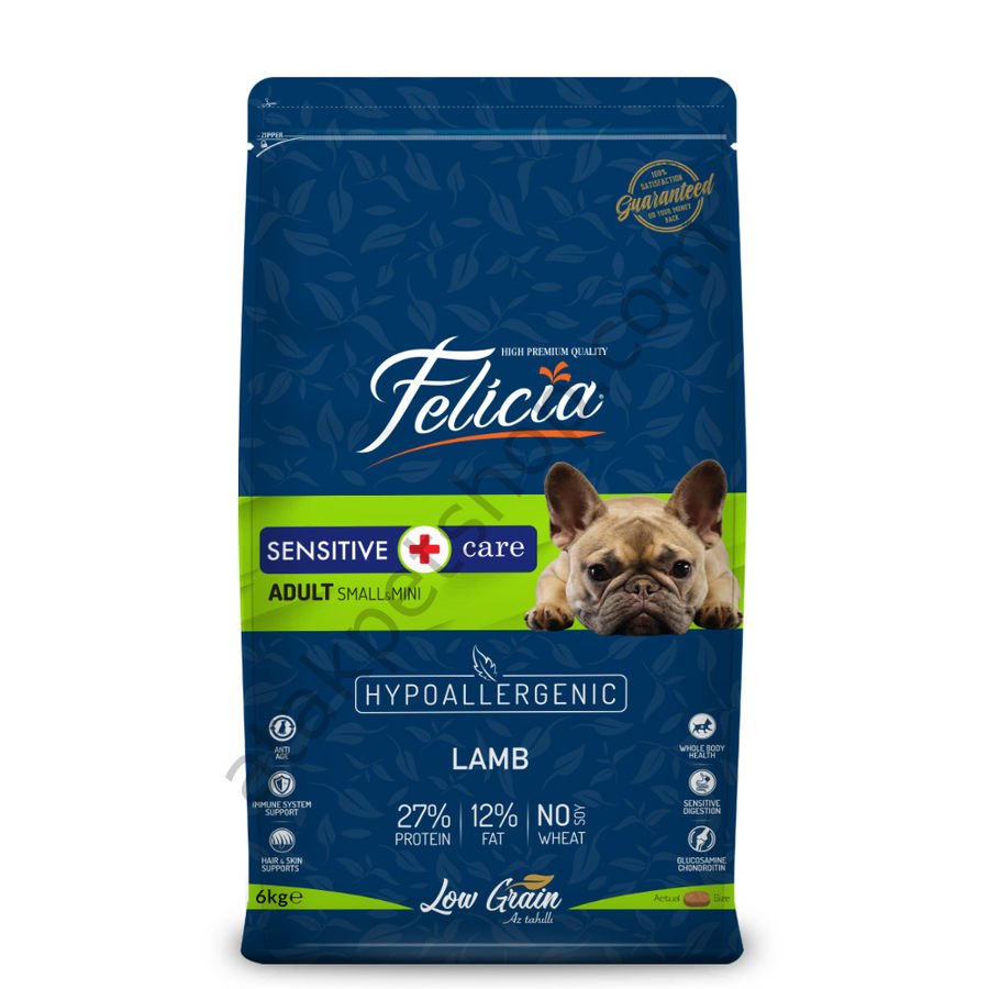 Felicia 6 Kg Yetişkin Kuzulu Small/Mini Az Tahıllı HypoAllergenic Köpek Maması