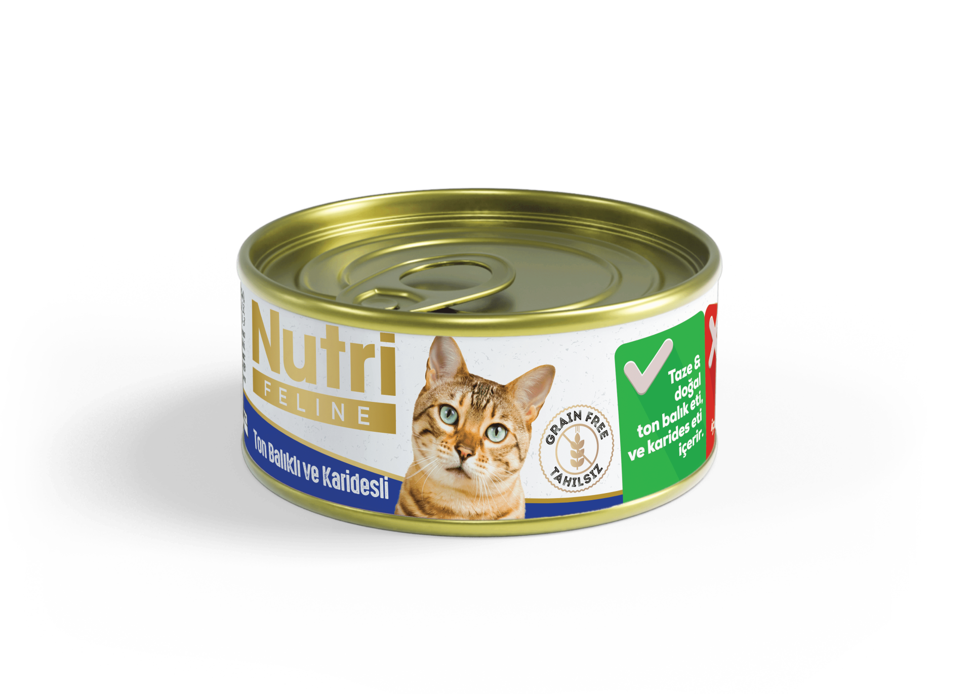 Nutri Feline Tahılsız Ton Balıklı Ve Karidesli Kedi Konservesi 85 gr