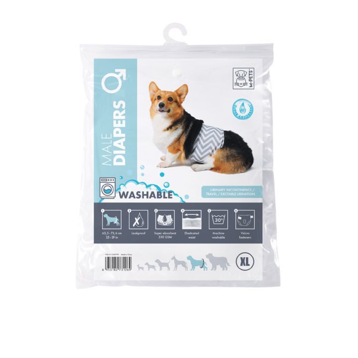 M-PETS Diapers Erkek Köpekler İçin Yıkanabilir Külot XL