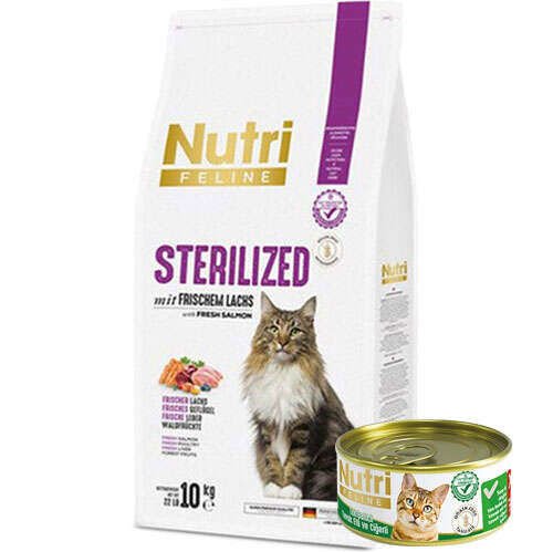 Nutri Feline Sterilised Somonlu Tahılsız Kısırlaştırılmış Kedi Maması 10 Kg