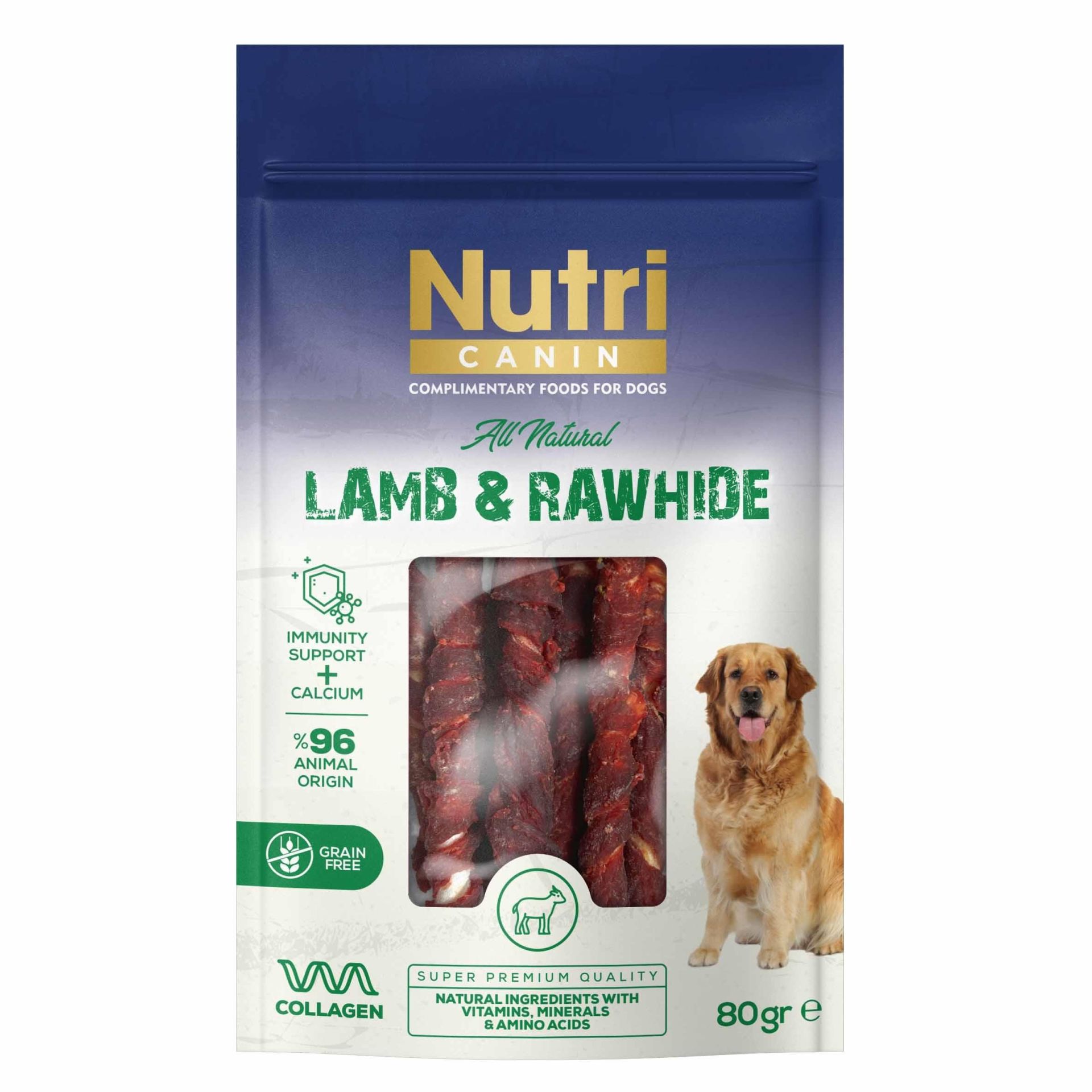 Nutri Canin Kuzu Eti Sarılı Kemik Köpek Ödülü 80 G