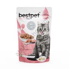 Bestpet Somonlu Jöleli Kısır Kedi Pouch Mama 85 Gr